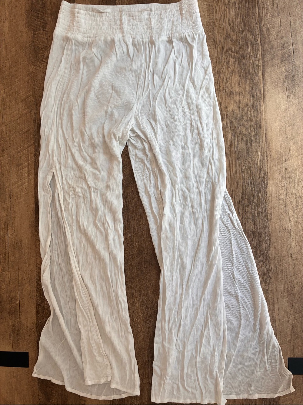 Shade & Shore White Sheer Wide-Leg Swim Coverup Pants